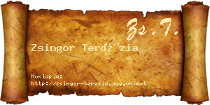Zsingor Terézia névjegykártya